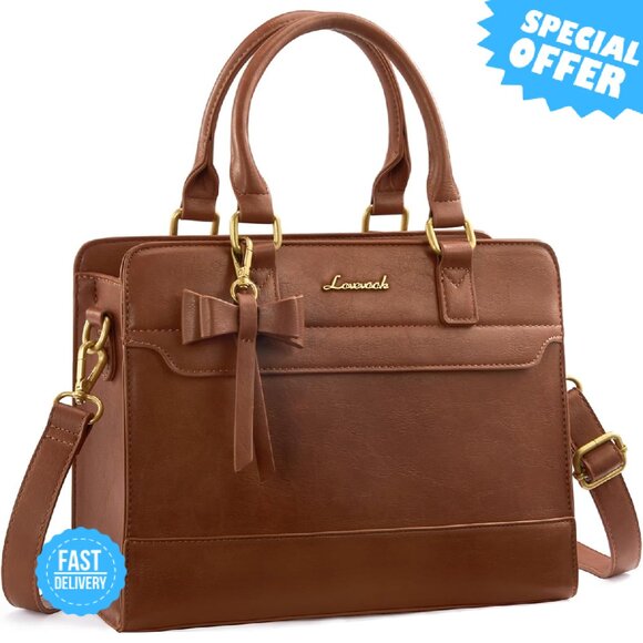 BRAND NEW LOVEVOOK Leather Tote Purse Black Satchel Shoulder Bag - Picture 3 of 4